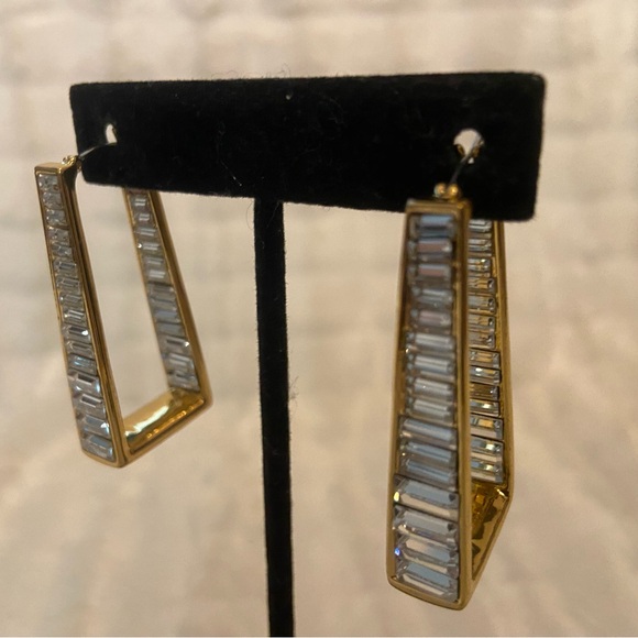 Vince Camuto Gold with Baquettes Geometric Earrings - Picture 5 of 9